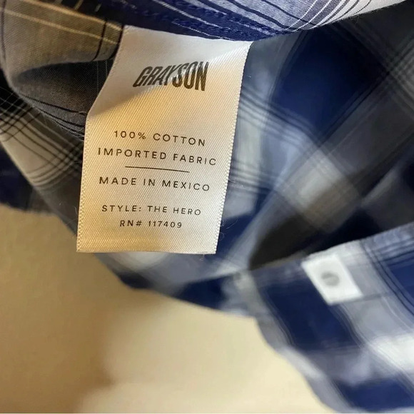 Grayson women’s blue plaid button up size 04 - Picture 3 of 4